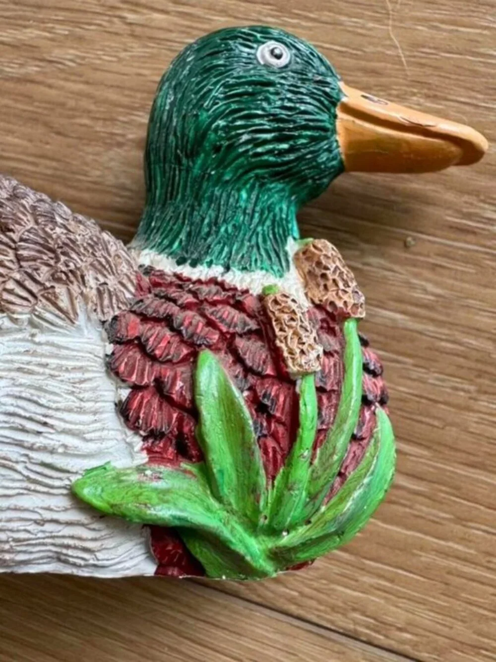 🦆VTG 90s Russ Reel Life Mallard Duck Decorative Statue Office Paperweight Decor